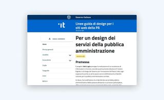 Per un design dei servizi della Pubblica Amministrazione. Il sito delle prime Linee guida di design.